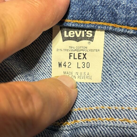 VTG 90s Levis 530 Jeans 42x30* Brown Tab Relaxed Fit Med Wash Flex Denim USA - Picture 4 of 8